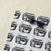 80er Boombox Grau-Muster Strandtuch (Beispiel)