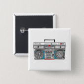 80er boombox Illustration Button (Vorne & Hinten)