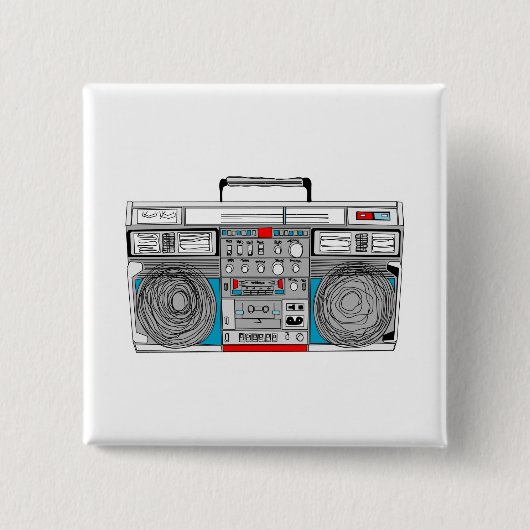 80er boombox Illustration Button (Vorderseite)