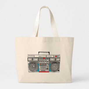 80er boombox Illustration Jumbo Stoffbeutel