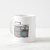 80er boombox Illustration Kaffeetasse (Vorderseite Links)