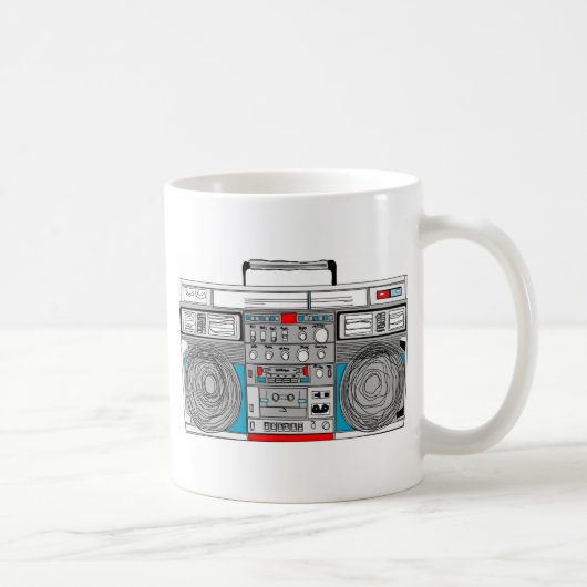 80er boombox Illustration Kaffeetasse (Rechts)