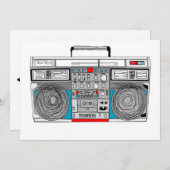 80er boombox laden ein einladung (Vorne/Hinten)
