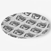 80er Boombox Pappteller (Schrägansicht)