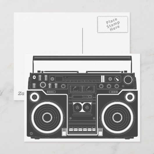 80er Boombox Postkarte (Vorne/Hinten)