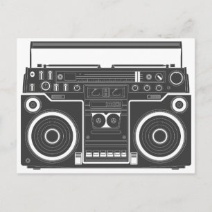 80er Boombox Postkarte