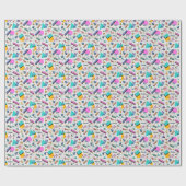 80er Bright Checkered: Vintag Geometrisch. Geschenkpapier (Flach)