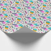 80er Bright Checkered: Vintag Geometrisch. Geschenkpapier (Ecke)