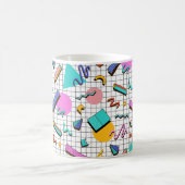 80er Bright Checkered: Vintag Geometrisch. Kaffeetasse (Mittel)