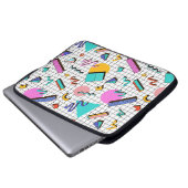 80er Bright Checkered: Vintag Geometrisch. Laptopschutzhülle (Vorne Knopf)