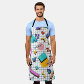 80er Bright Checkered: Vintag Geometrisch. Schürze (Getragen)
