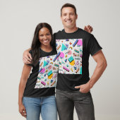 80er Bright Checkered: Vintag Geometrisch. T-Shirt (Unisex)