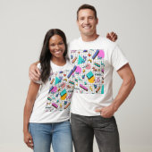 80er Bright Checkered: Vintag Geometrisch. T-Shirt (Unisex)