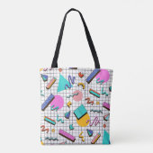 80er Bright Checkered: Vintag Geometrisch. Tasche (Rückseite)