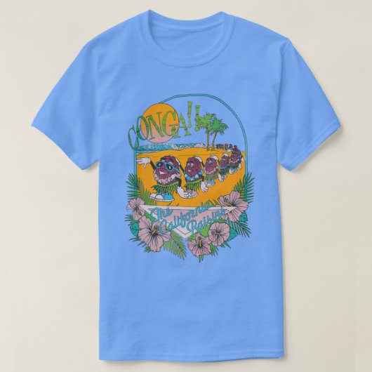 80er California Raisins Conga Vacation T-Shirt (Design vorne)