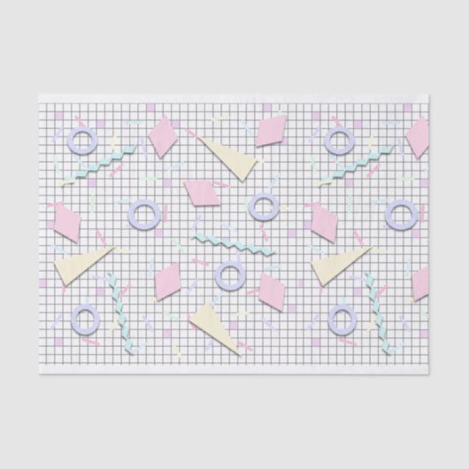 80er Candy Pastel Geo Druckfachpapier Seidenpapier (Vorderseite)