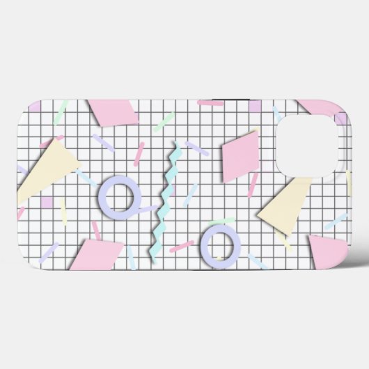 80er Candy Pastel Geo Phone Case (Rückseite (Horizontal))