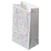 80er Candy Pastel Geo Print Geschenktasche Kleine Geschenktüte (Rückseite Schrägansicht)
