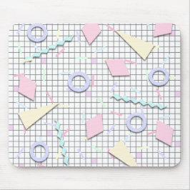 80er Candy Pastel Geo Print Mousepad