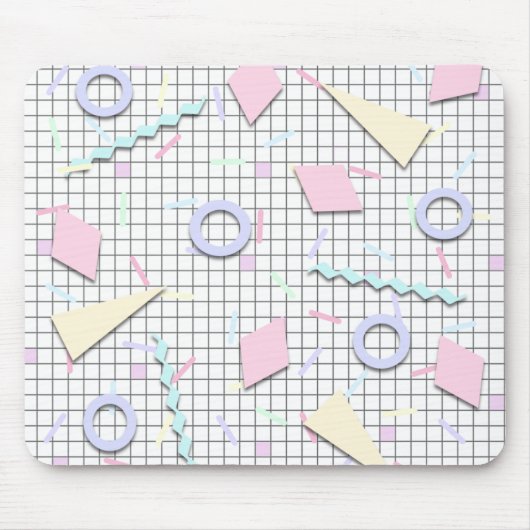 80er Candy Pastel Geo Print Mousepad (Vorne)