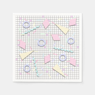 80er Candy Pastel Geo Print Napkins Serviette
