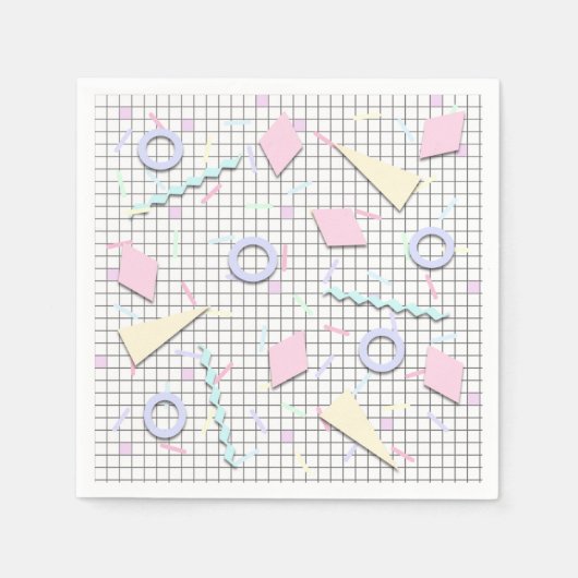 80er Candy Pastel Geo Print Napkins Serviette (Vorderseite)