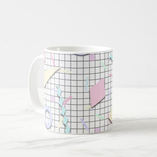 80er Candy Pastel Geo Print Tasse (Vorderseite Links)