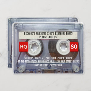 80er Cassette Mixtape 1980er Geburtstagsparty Einladung