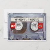 80er Cassette Mixtape 1980s Hochzeit Sichern Sie d Einladung (Rückseite)
