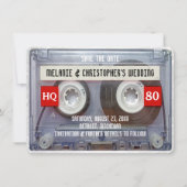 80er Cassette Mixtape 1980s Hochzeit Sichern Sie d Einladung (Vorderseite)