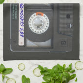 80er Cassette Tape Black Vintag Mix Tape Geschirrtuch (Gefaltet)