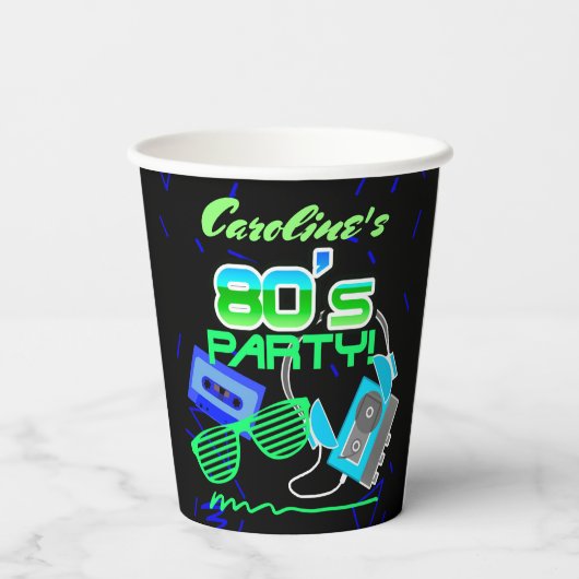 80er Cassette Tape Party Paper Cup Pappbecher (Rückseite)