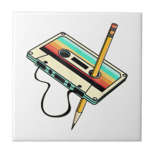 80er Cassette Tape Pencil 1980er Retro Vintag Thro Fliese