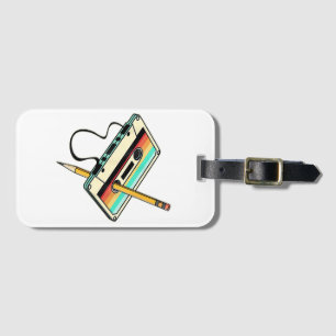 80er Cassette Tape Pencil 1980er Retro Vintag Thro Gepäckanhänger