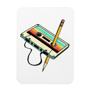 80er Cassette Tape Pencil 1980er Retro Vintag Thro Magnet