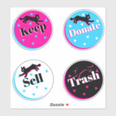 80er Cats Black Pink Geometric Konmari Organisiere Aufkleber (Blatt)