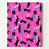 80er Cats Black Pink Geometric Memphis Pattern Notizblock (Rückseite)