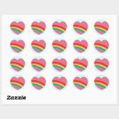 80er Chunky Rainbow Heart Stickers (Blatt)