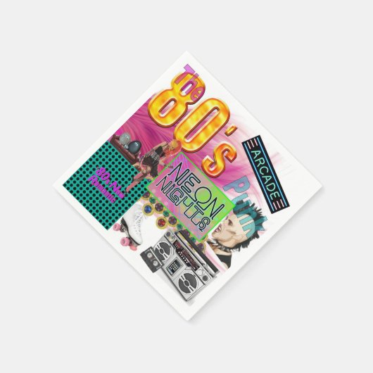 80er Collage Cocktail Napkin Serviette (Ecke)
