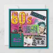 80er Collage Einladung (Vorderseite)