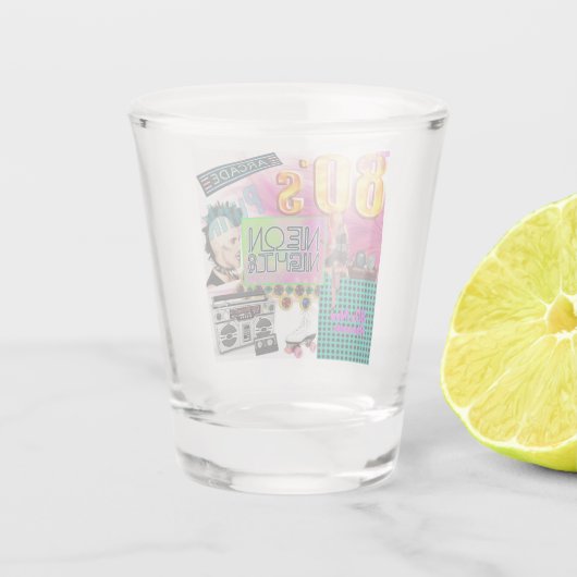 80er Collage Schnapsglas (Rückseite)