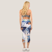 80er Color Abstrakt | Rose Gold Mint 90er Capri Leggings (Rückseite)