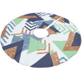 80er Color Abstrakt | Rose Gold Mint 90er Polyester Weihnachtsbaumdecke (Schrägansicht)