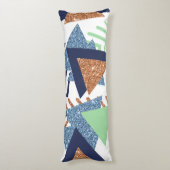 80er Color Abstrakt | Rose Gold Mint 90er Seitenschläferkissen (Rückseite (Vertikal))