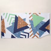 80er Color Abstrakt | Rose Gold Mint 90er Strandtuch (Vorderseite)