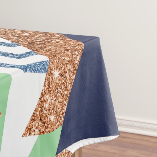 80er Color Abstrakt | Rose Gold Mint 90er Tischdecke (Beispiel)
