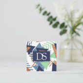 80er Color Abstrakt | Rose Gold Minze Custom Telefonnummerkarte (Stehend Vorderseite)