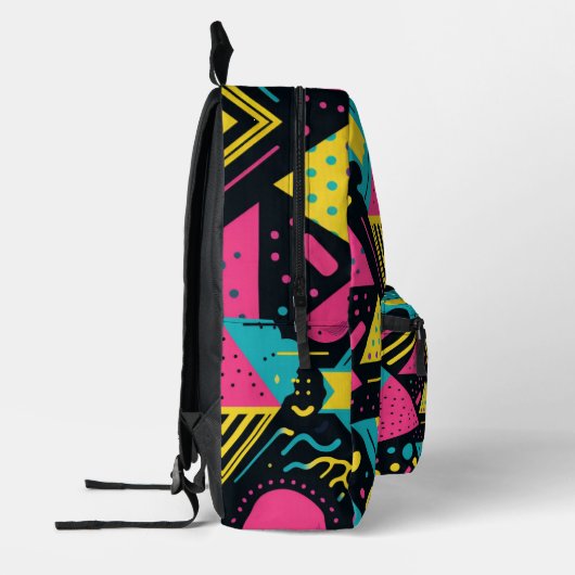 80er Colors Pattern Bedruckter Rucksack (Links)