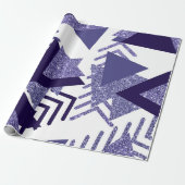 80er Cool Abstrakt | Lila Passionsformen Muster Geschenkpapier (Ungerollt)
