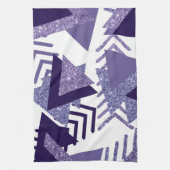 80er Cool Abstrakt | Lila Passionsformen Muster Geschirrtuch (Vertikal)